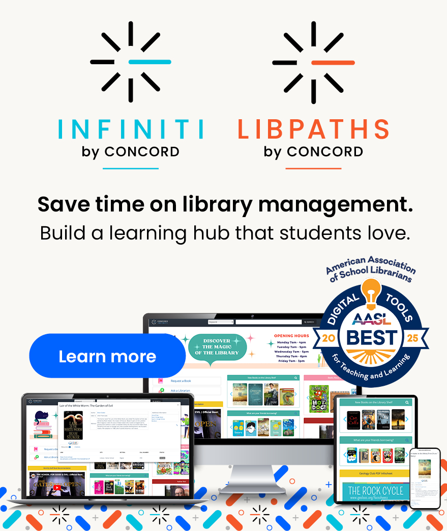 Infiniti by Concord | Libpaths by Concord - Save time on library management. Build a learning hub that students love. 
